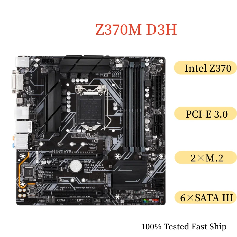 GIGABYTE Z370M D3H , LGA 1151 DDR4 ũ ATX κ, 100% ׽Ʈ Ϸ,  , 64GB